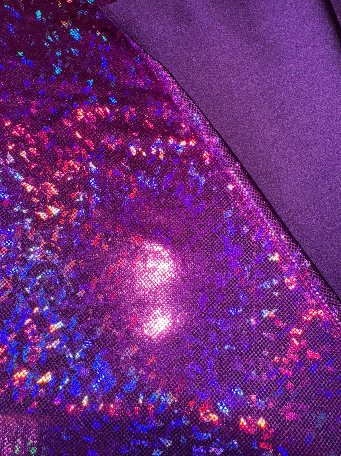 New Holographic shattered glass design metallic nylon spandex 4-stretch 58/60”sold by the YD.ships worldwide from Los Angeles California USA