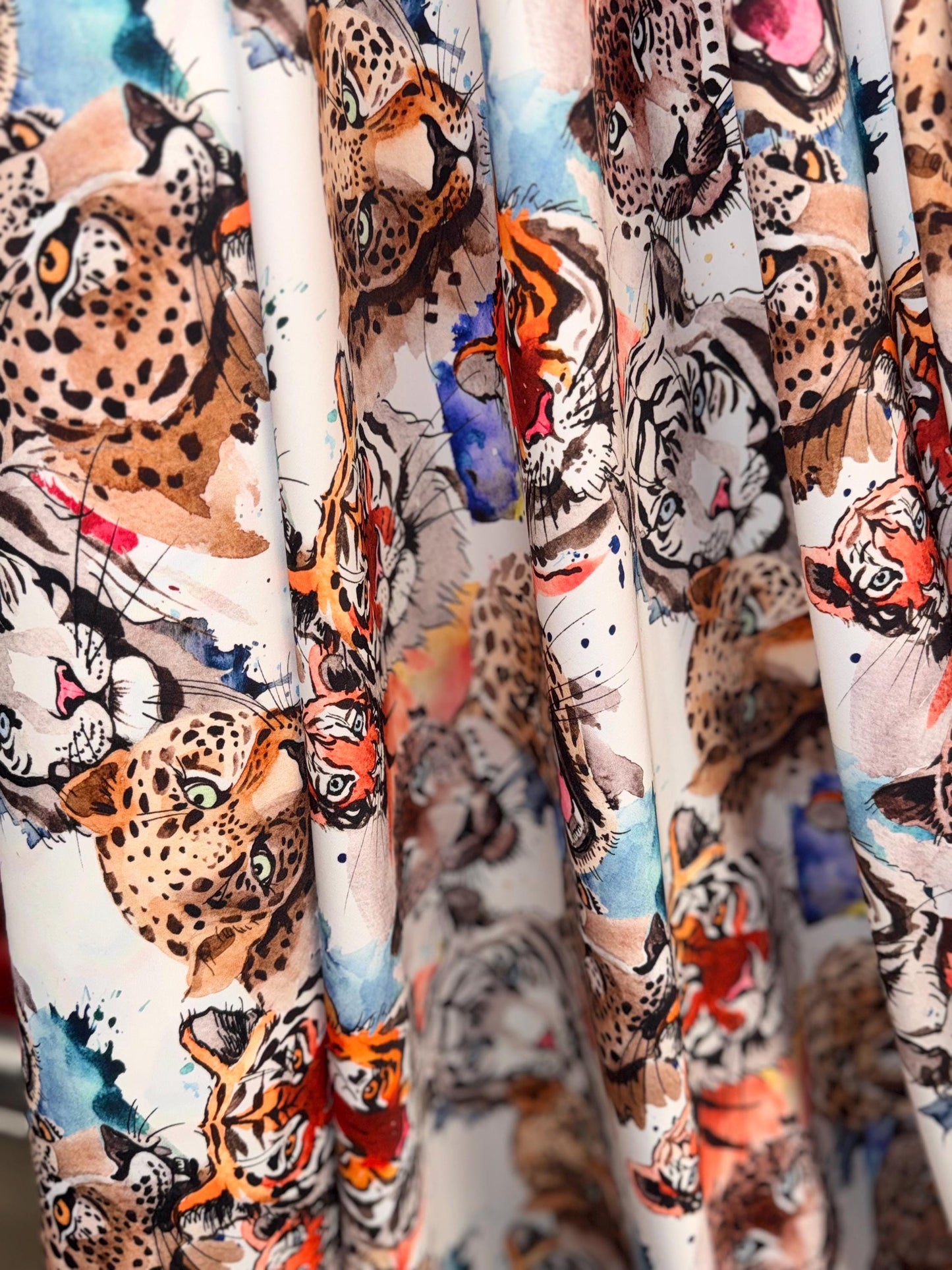 New Wild Cats design  print on the best quality nylon spandex4-way stretch 58/60”sold by the YD. ships Worldwide from Los Angeles CA