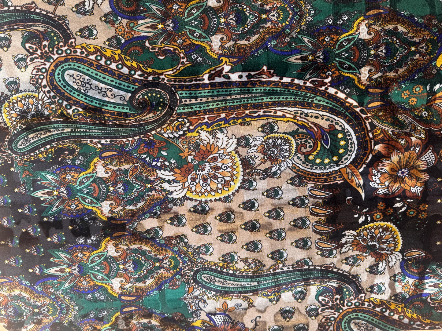 Luxury floral paisley pattern design on stretch velvet 4-way stretch 58/60”sold by the YD. Ships Worldwide from Los Angeles California USA