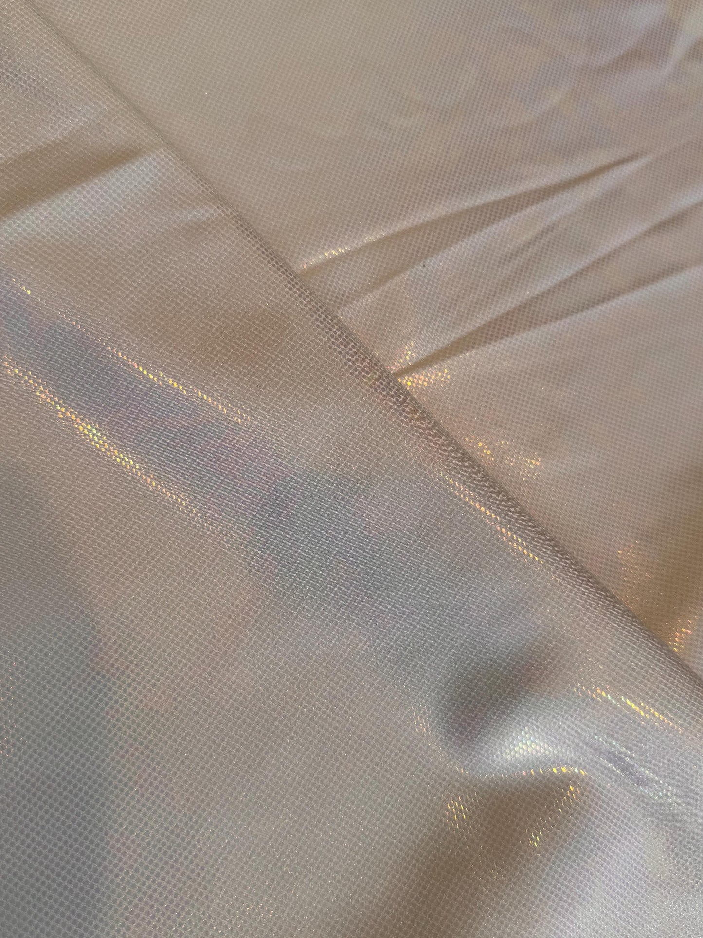 Luxury Iridescent Foil Dots design metallic nylon spandex 4-way stretch 58/60”Sold by the YD.Ships worldwide from Los Angeles California USA