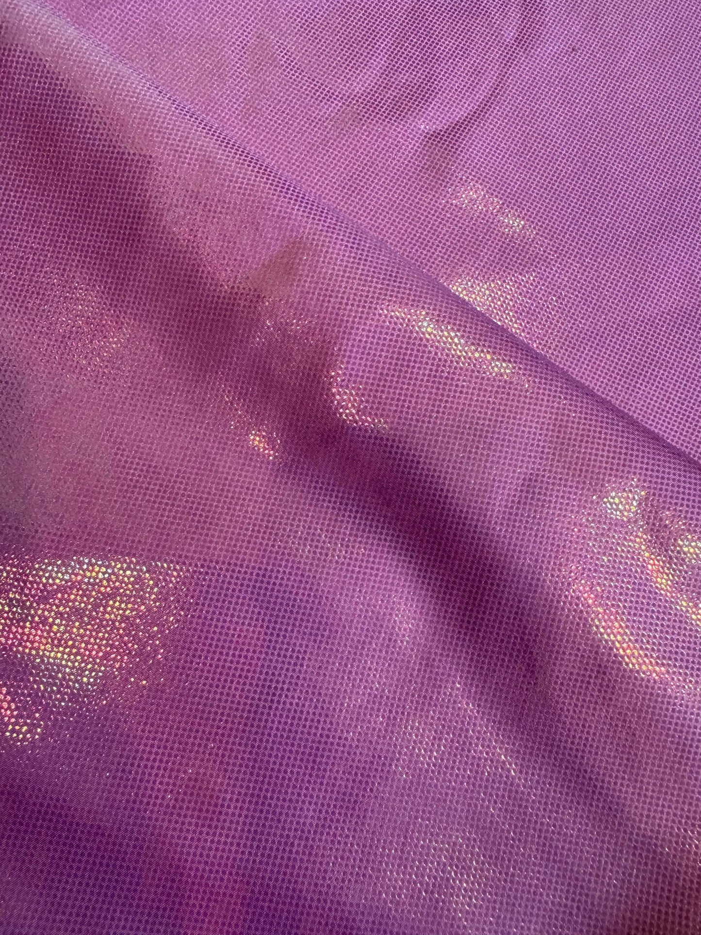 Luxury Iridescent Foil Dots design metallic nylon spandex 4-way stretch 58/60”Sold by the YD.Ships worldwide from Los Angeles California USA