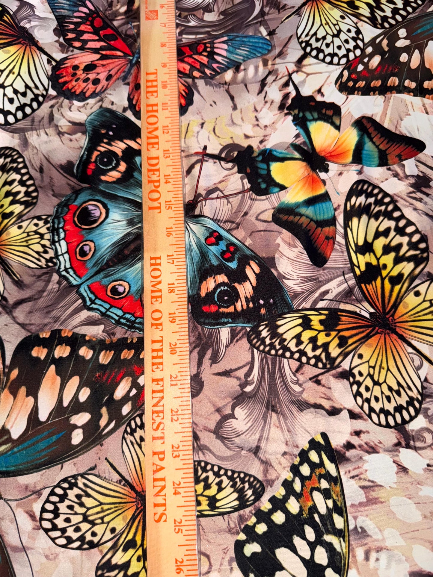 New butterfly pattern design print on the best quality of poly spandex 4-way stretch 58/60”Sold by the YD.Ships worldwide from Los Angeles