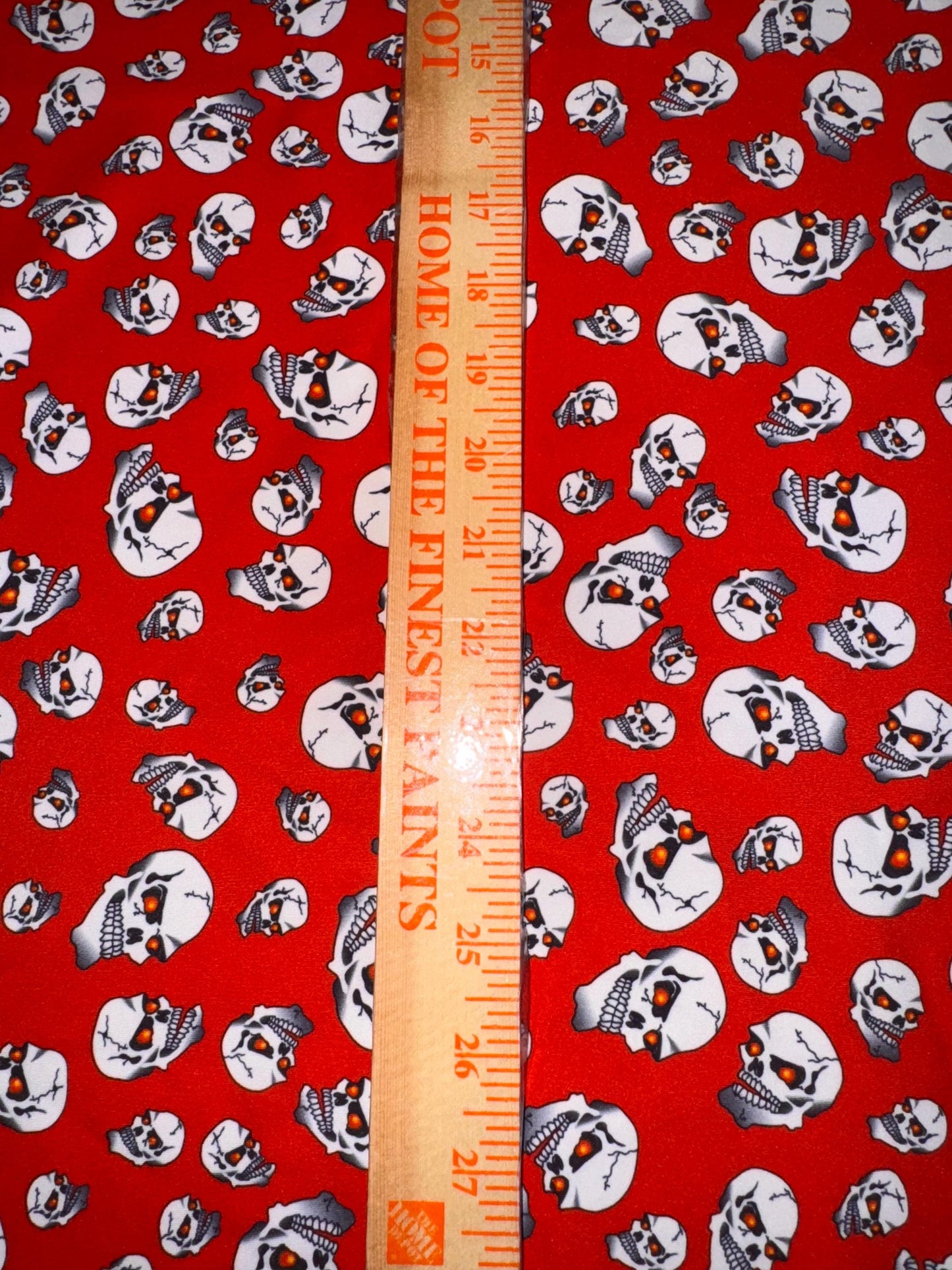 New Halloween Skull design print on the best quality of nylon spandex 4-stretch 58/60”Sold by the YD.Ships worldwide from Los Angeles CA.