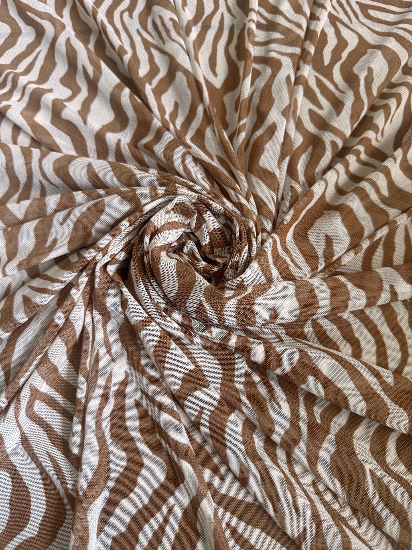 New Wild stripe zebra design print on power mesh nylon spandex 4-way stretch 58/60”sold by theYD.  ships worldwide from Los Angeles Ca