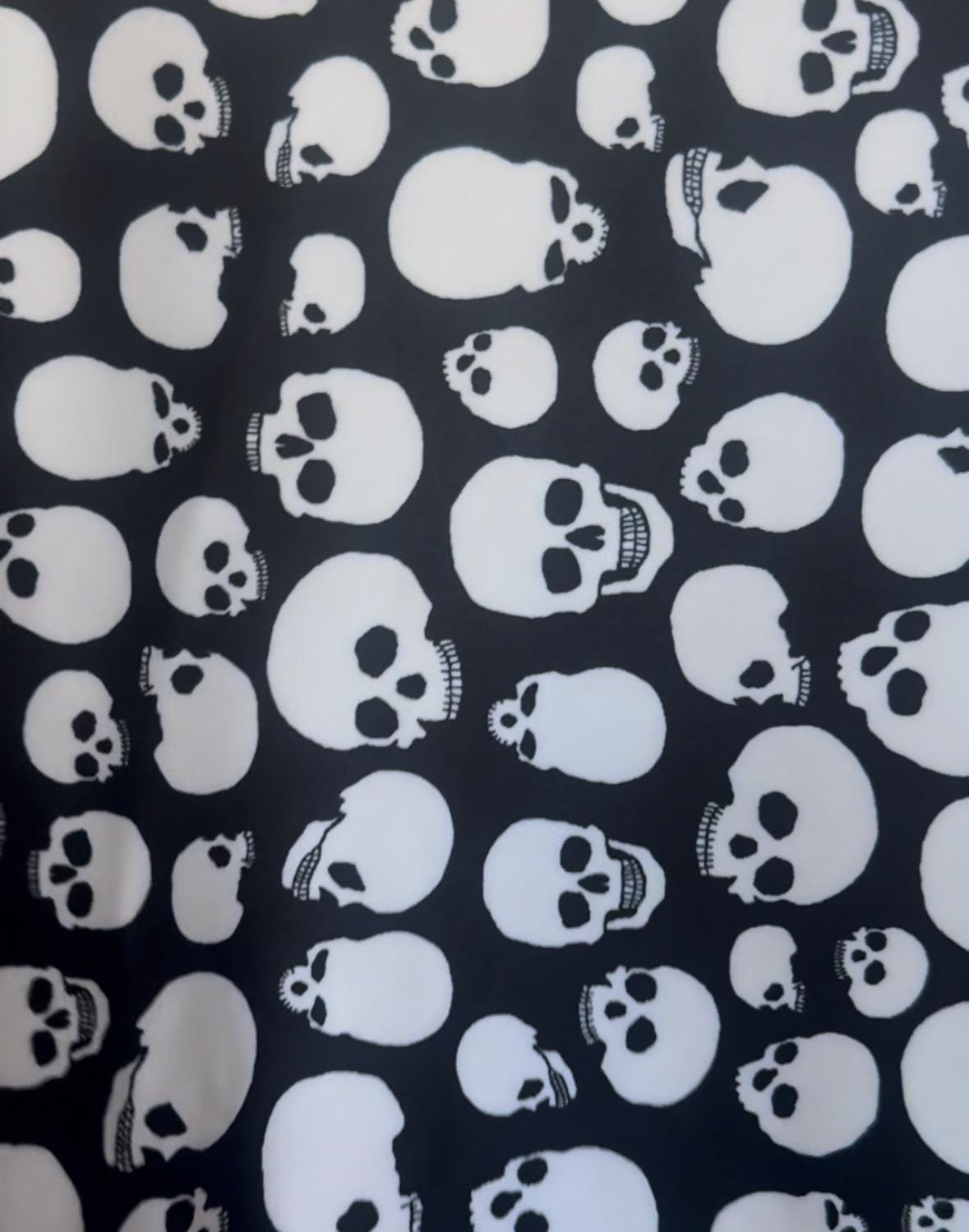 New White and Red  Skulls design print on the best quality of nylon spandex 4-stretch 58/60”Sold by the YD.Ships worldwide from Los Angeles