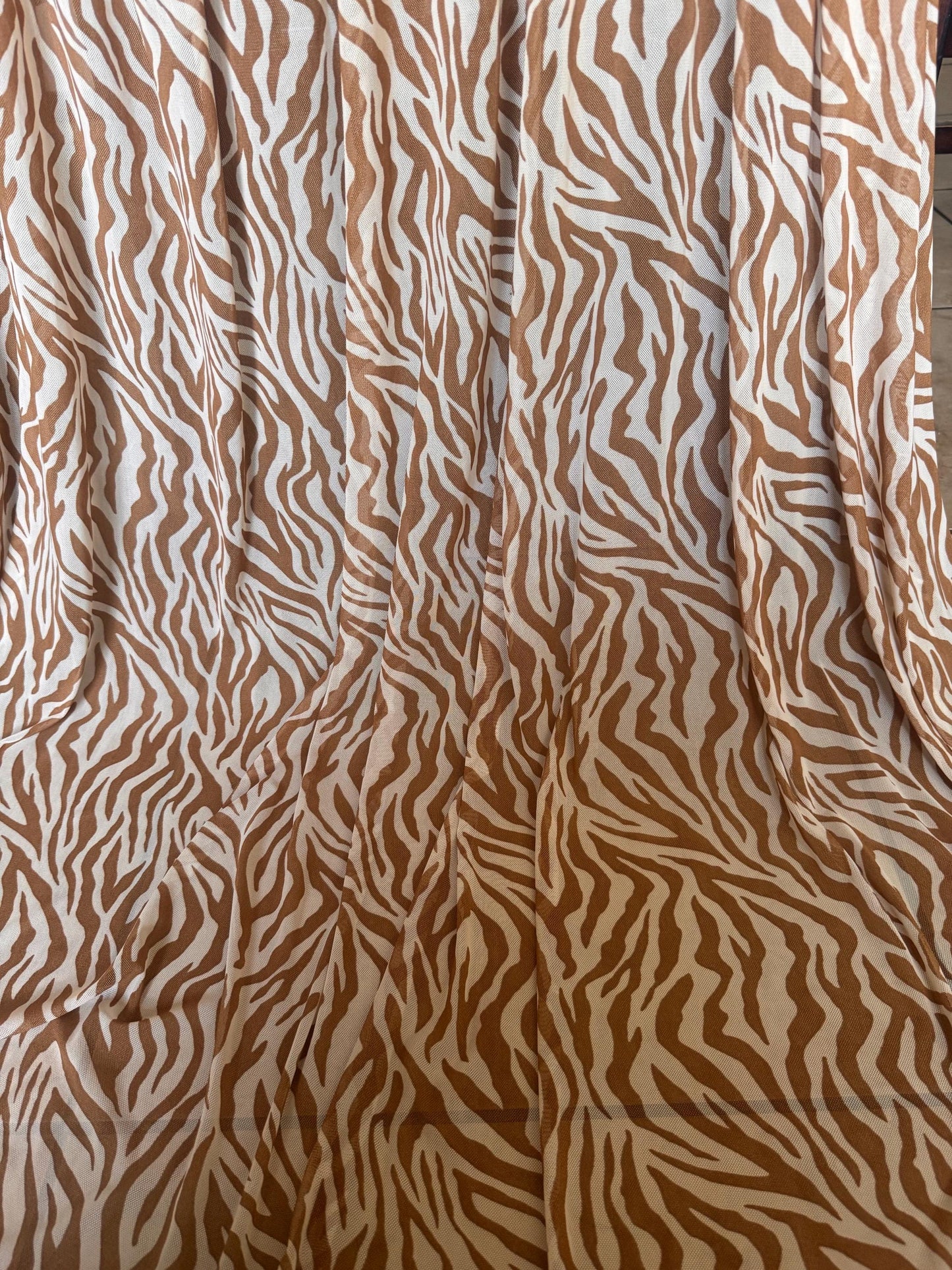 New Wild stripe zebra design print on power mesh nylon spandex 4-way stretch 58/60”sold by theYD.  ships worldwide from Los Angeles Ca
