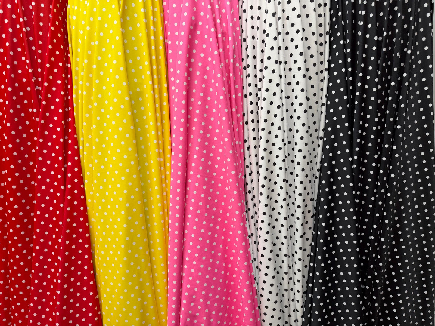 NEW Small Polka dots design print on best quality of nylon spandex 4-way stretch 58/60”sold by the YD. ships Worldwide from Los Angeles CA