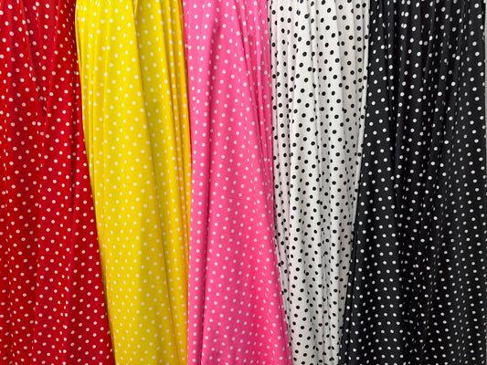 NEW Small Polka dots design print on best quality of nylon spandex 4-way stretch 58/60”sold by the YD. ships Worldwide from Los Angeles CA