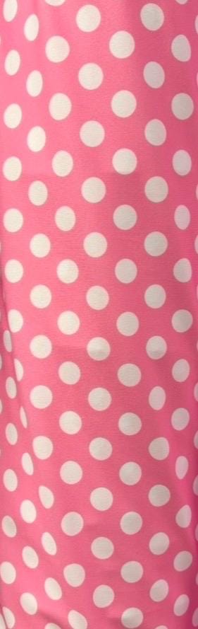 Polka dots pattern design print on poly spandex 4-way stretch 58/60”Sold by the YD. Ships worldwide from Los Angeles California USA