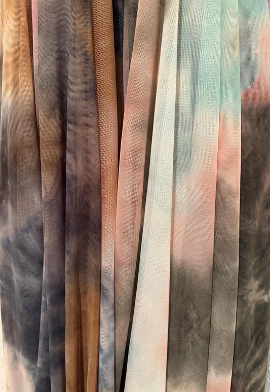 Power mesh tie dye design print on the best quality of nylon spandex 4-way stretch 58/60”sold by the YD.Ships worldwide from Los Angeles CA