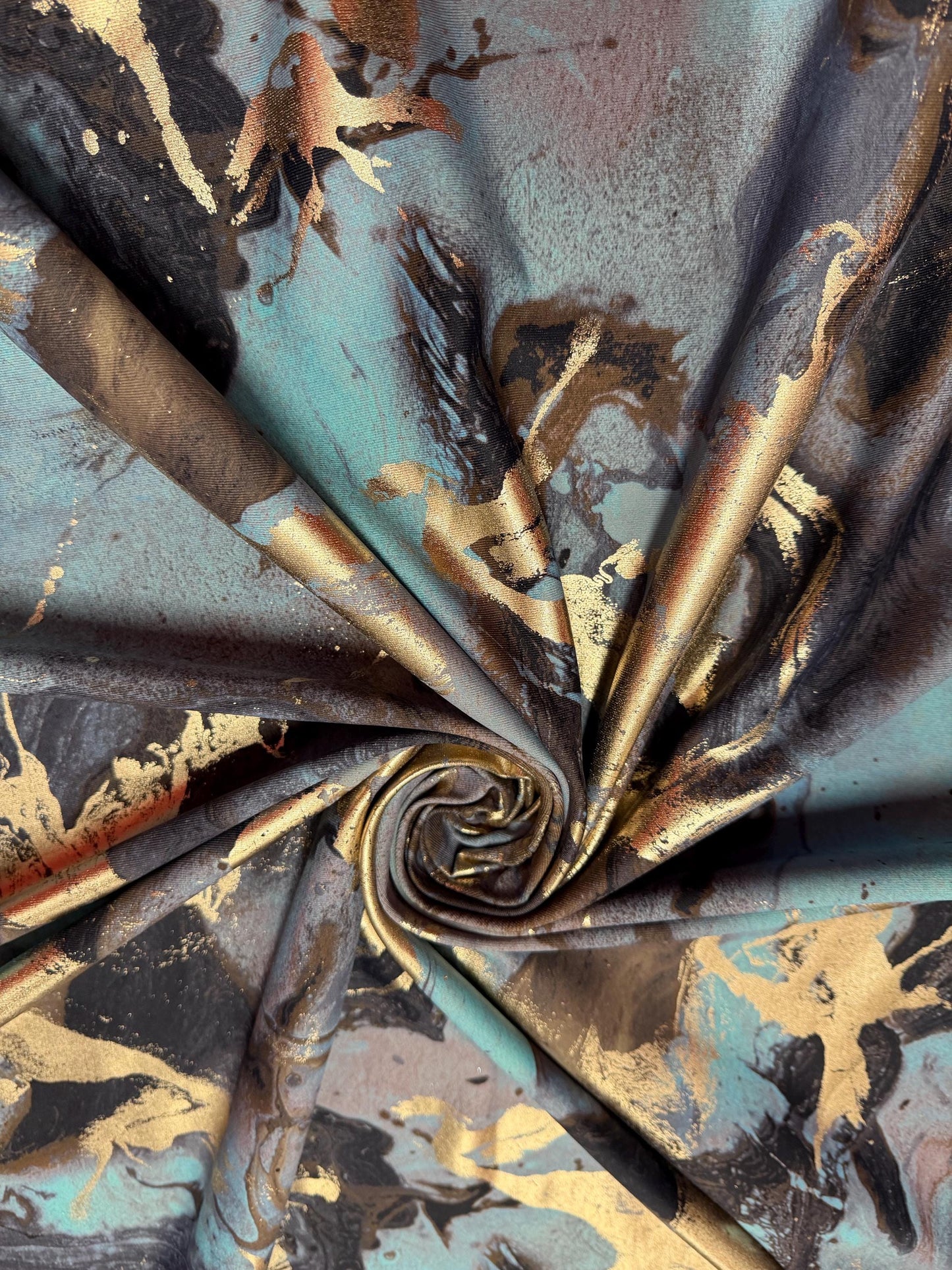New Metallic Marble design print on the best quality of nylon spandex 4-Stretch 58/60”sold by YD.Ships worldwide from Los Angeles CA USA.