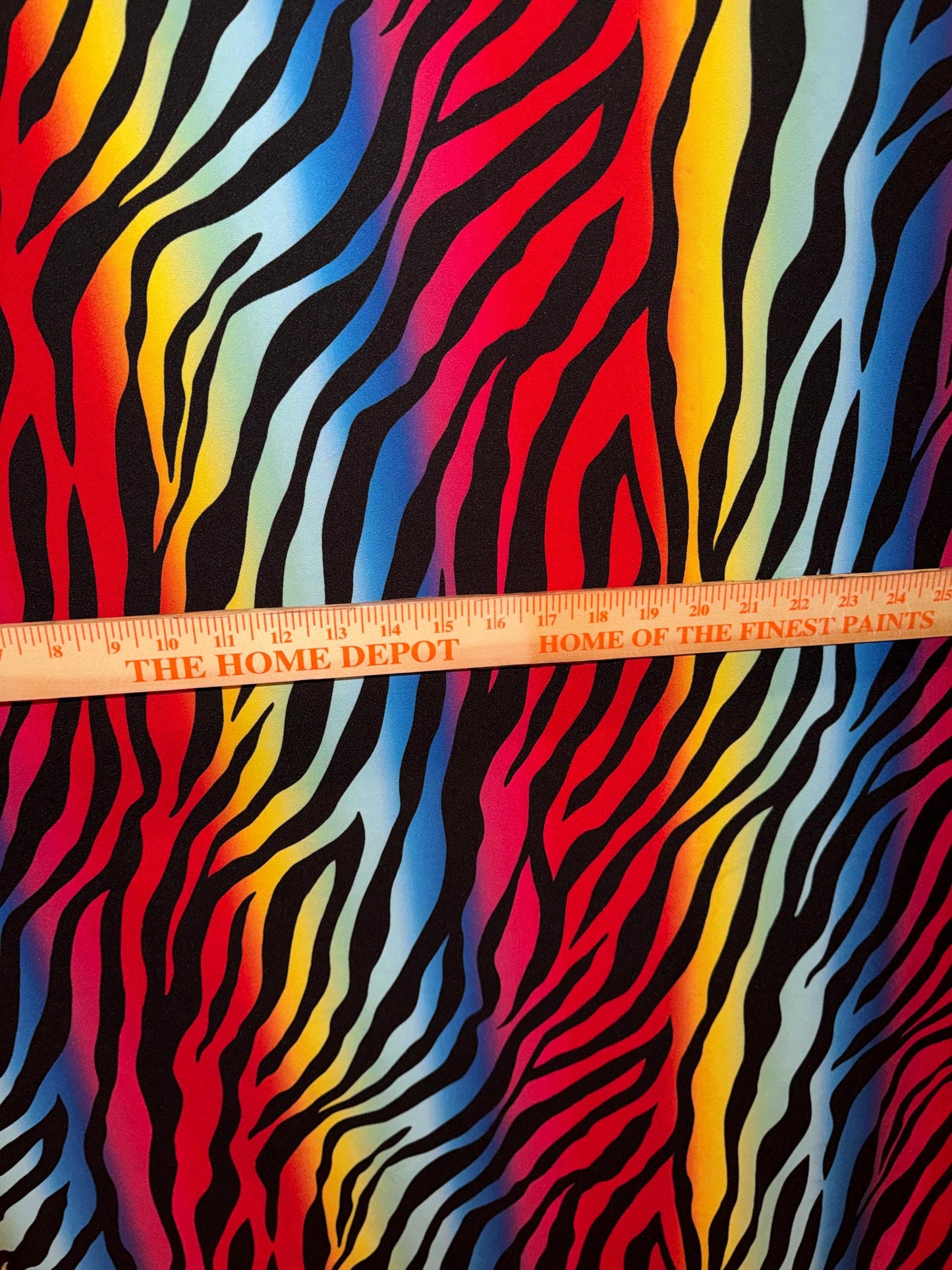 New zebra rainbow design print on the best quality of nylon spandex 4-way stretch 58/60”sold by the YD.ships worldwide from Los Angeles
