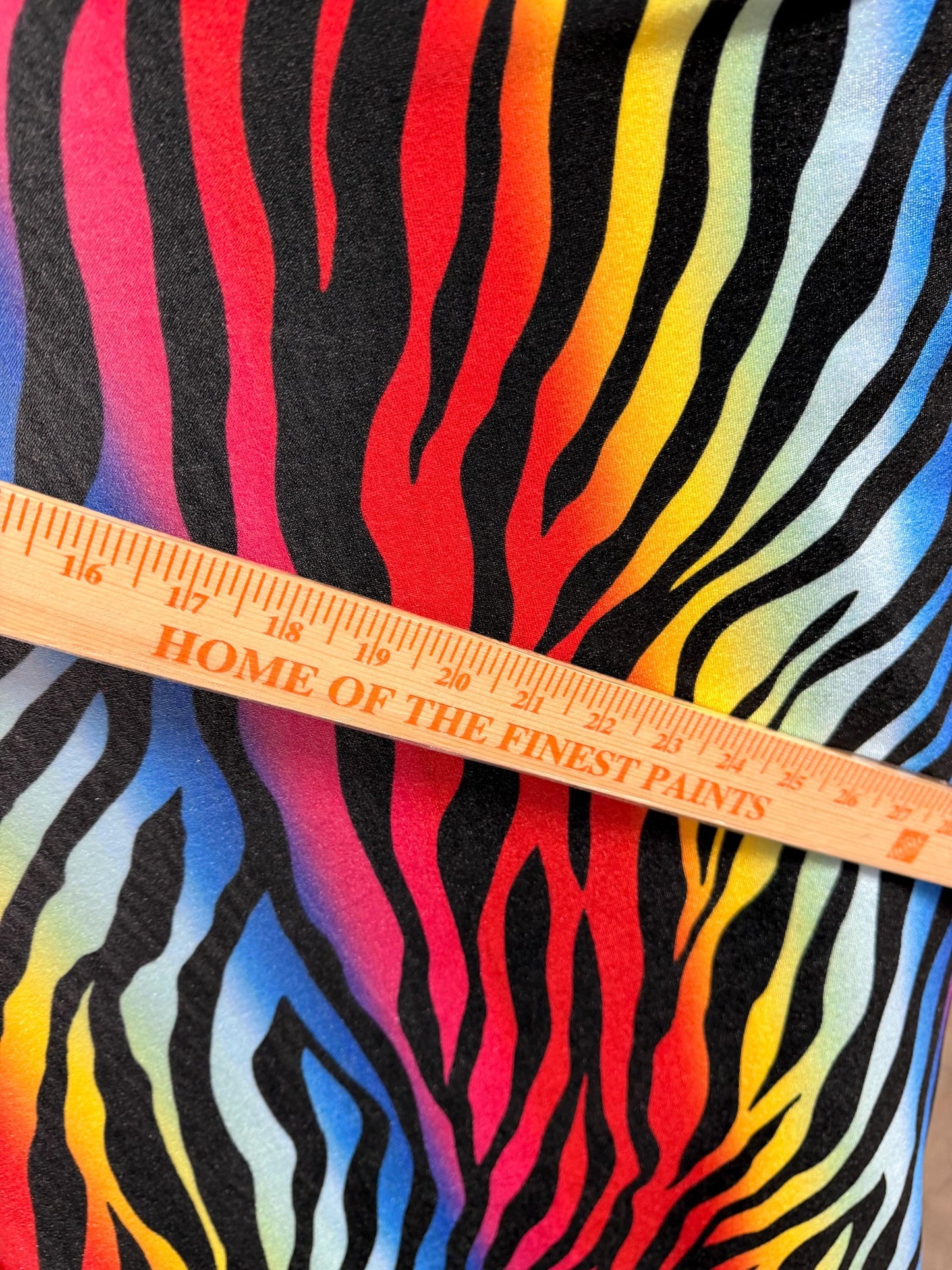 New zebra rainbow design print on heavy stretch velvet 420 grams 4 way stretch 58/60”sold by the YD.Ships worldwide from Los Angeles C.A USA
