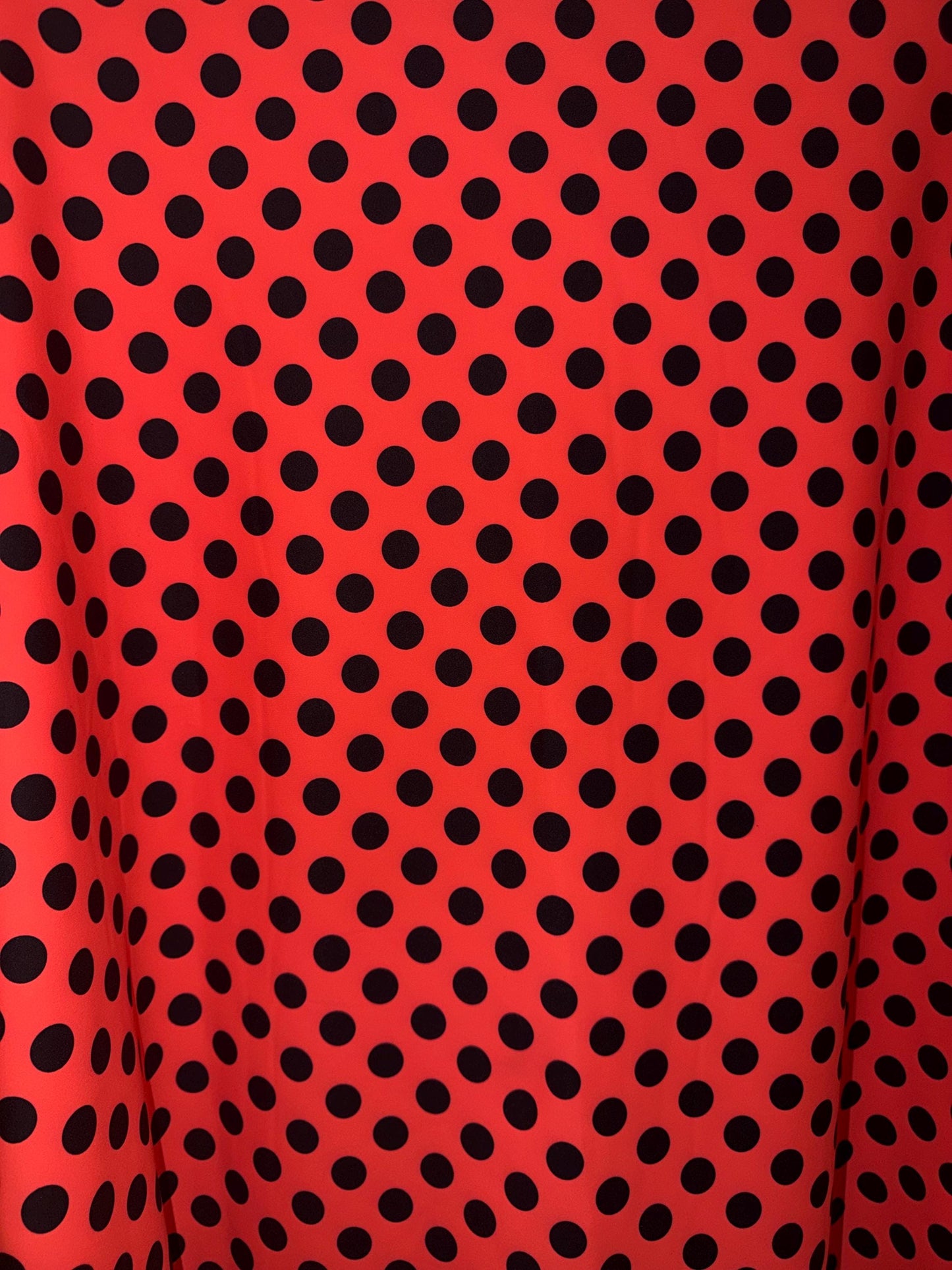 Medium Polka dot design print on the best quality of nylon spandex 4-way stretch 58/60”sold by the YD. Ships worldwide from Los Angeles
