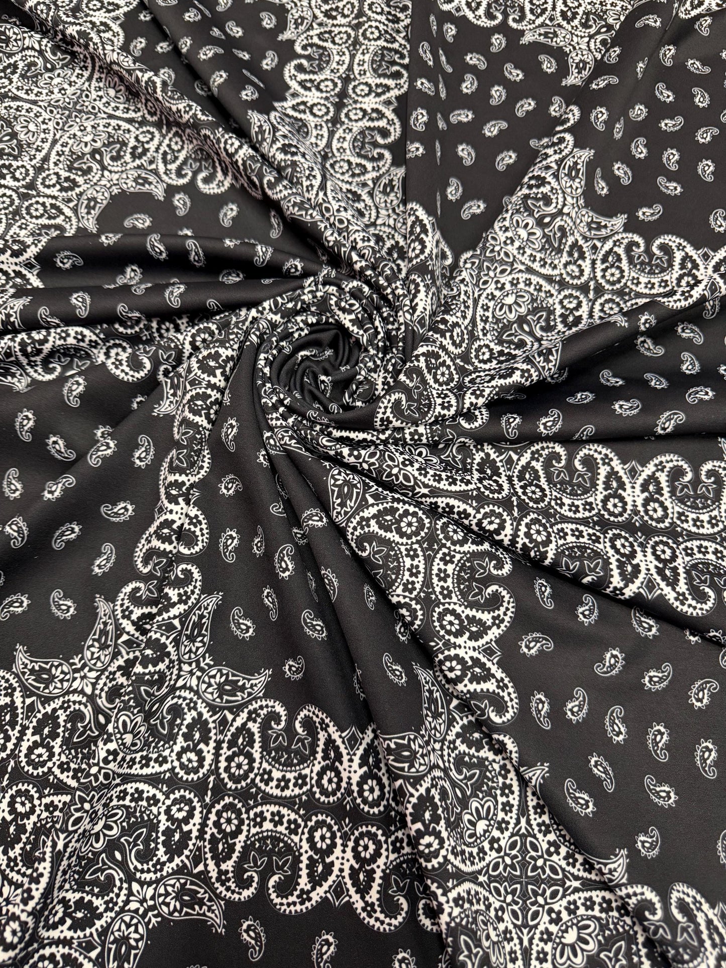 New Bandana pattern design print on the best quality of nylon spandex 4-way stretch 58/60”sold by the YD. Ships worldwide LA