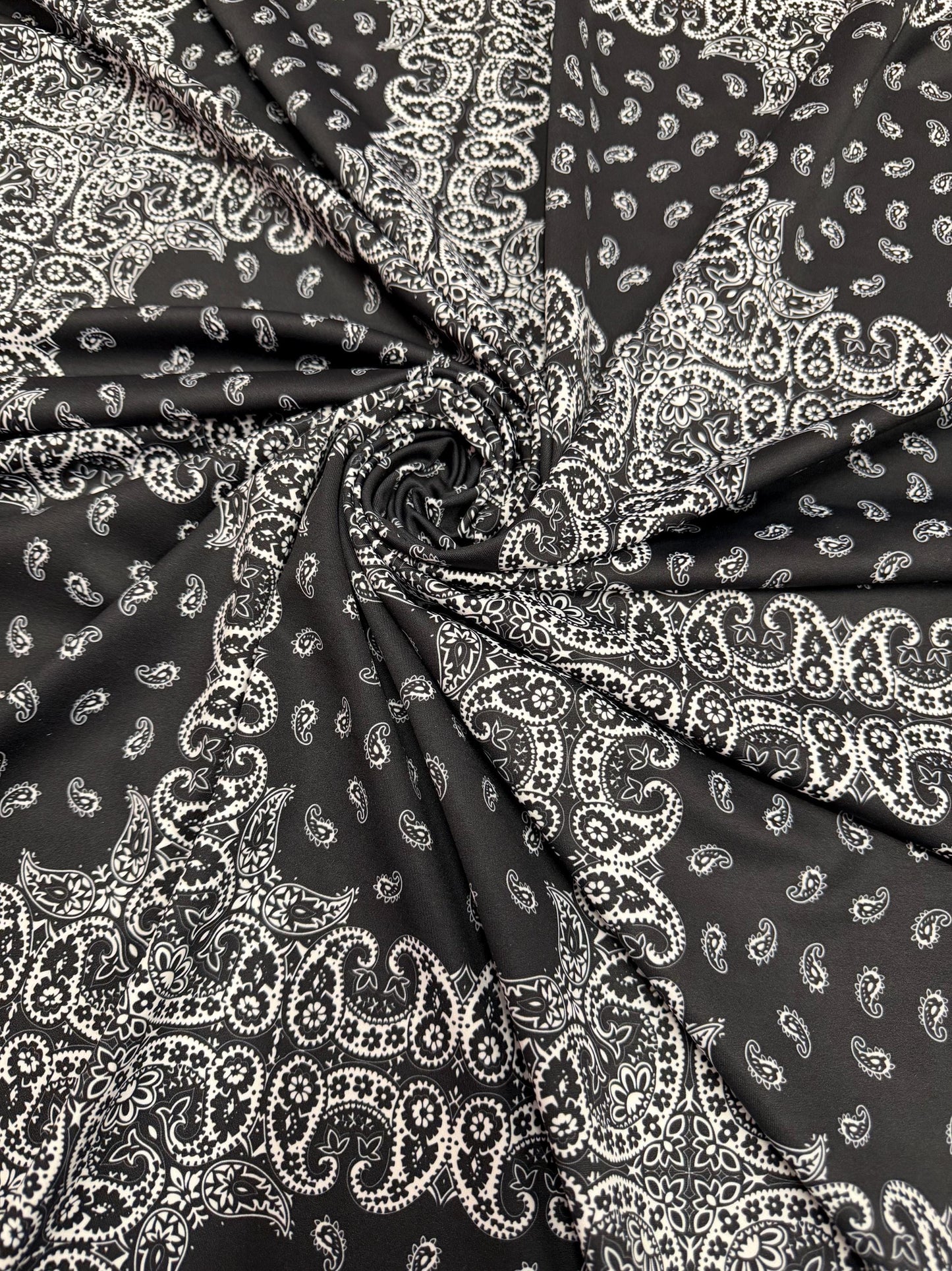 New Bandana pattern design print on the best quality of nylon spandex 4-way stretch 58/60”sold by the YD. Ships worldwide LA