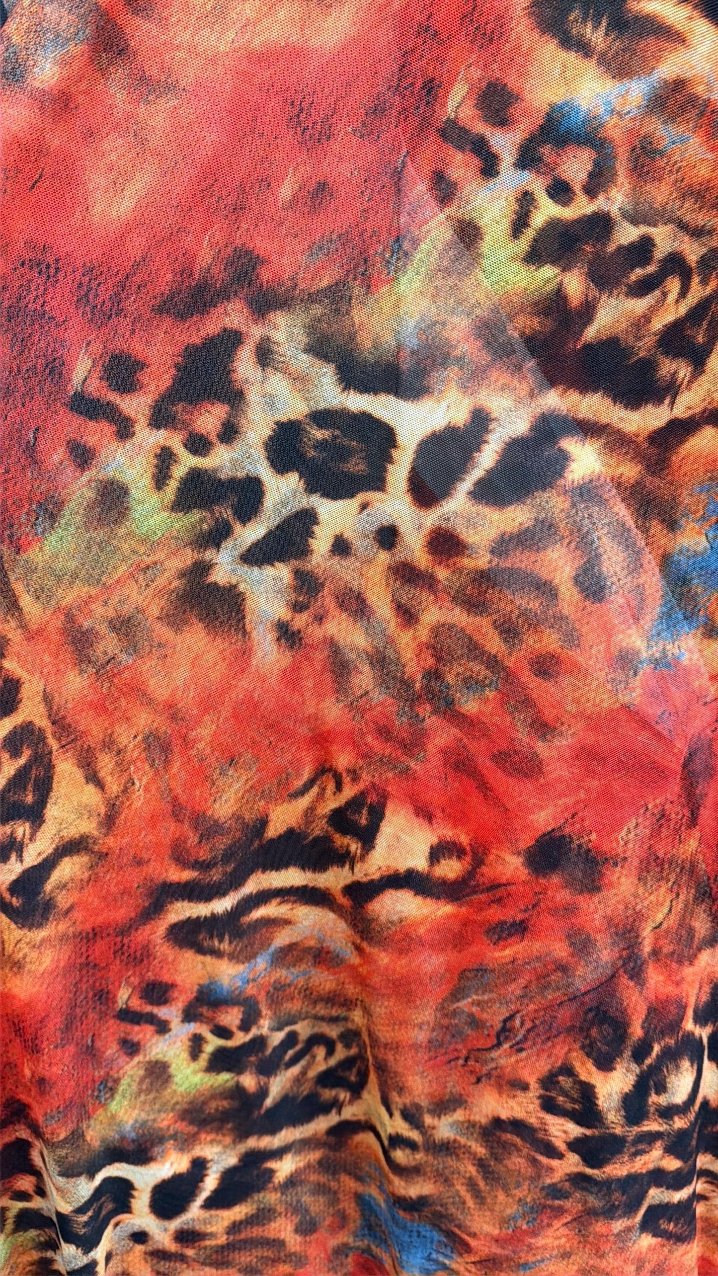New safari abstract animal design on  power mesh nylon spandex 4-way stretch 58/60”Sold by the YD.Ships worldwide from LA.