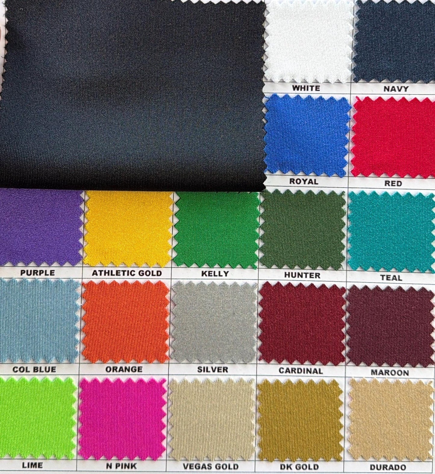 New jumbo solid nylon spandex the best quality 4-stretch 58/60”sold by the YD.Ships worldwide from Los Angeles California USA.