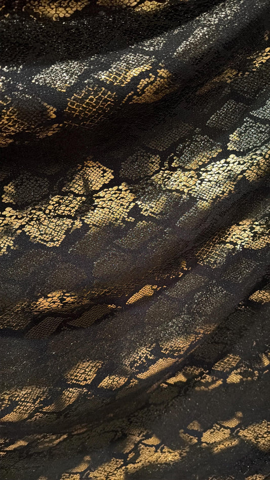 New metallic skin snake nylon spandex4-way stretch 58/60”sold by the YD.ships worldwide from Los Angeles California USA