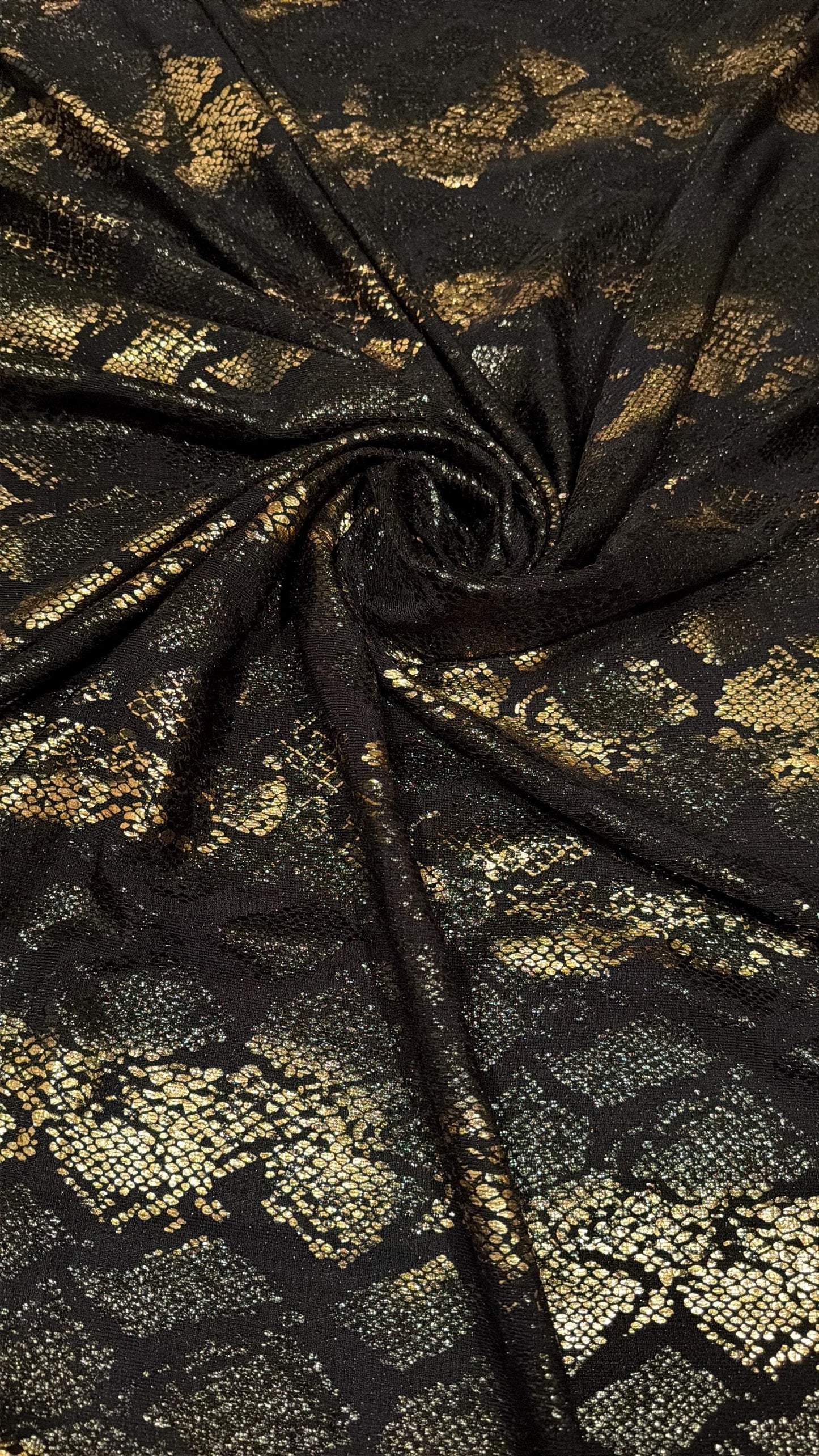 New metallic skin snake nylon spandex4-way stretch 58/60”sold by the YD.ships worldwide from Los Angeles California USA