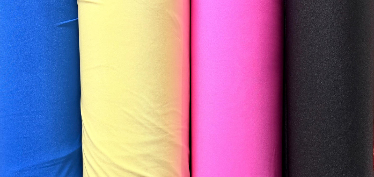 New Shiny solid nylon spandex the best quality 4-stretch 58/60”sold by the YD.Ships worldwide from Los Angeles California USA.