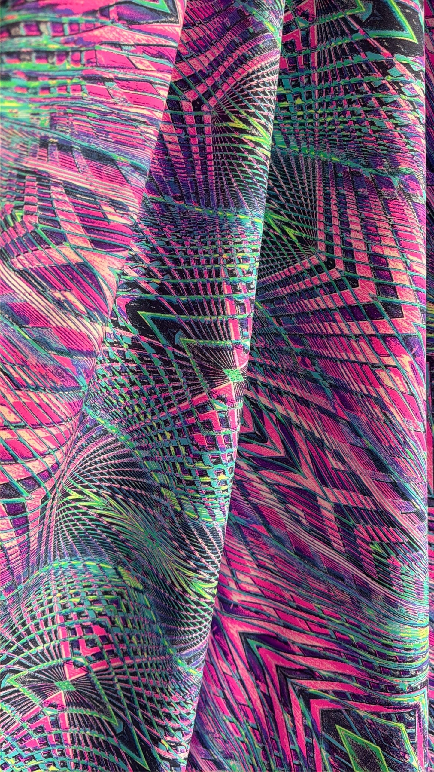 Geometric abstract design print on the best quality nylon spandex4-way stretch 58/60”sold by the YD. ships Worldwide from Los Angeles